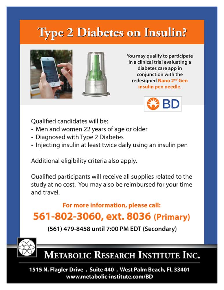 Type 2 Diabetes Care App Study Flyer
