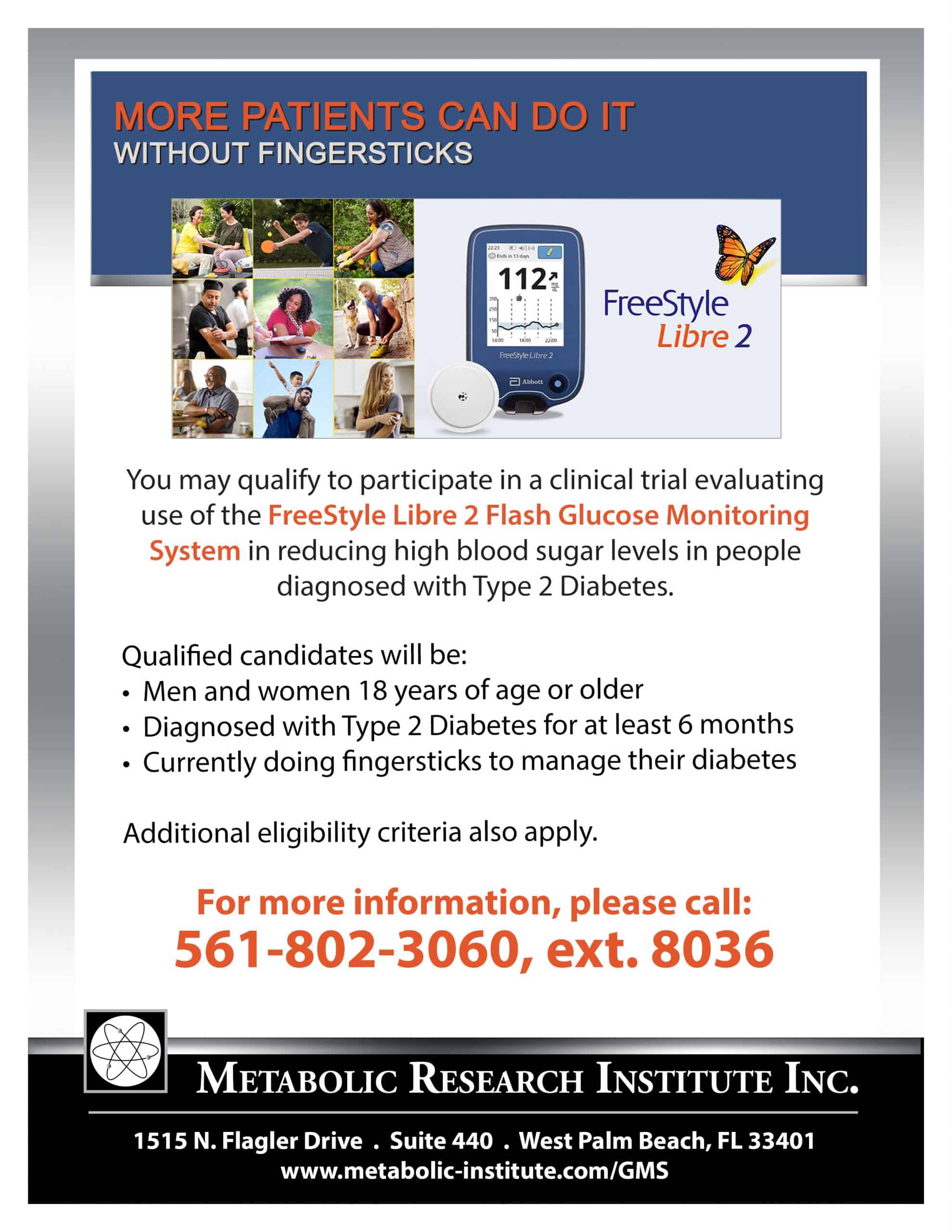 Freestyle Libre 2 Flash Glucose Monitoring System Clinical Study Flyer
