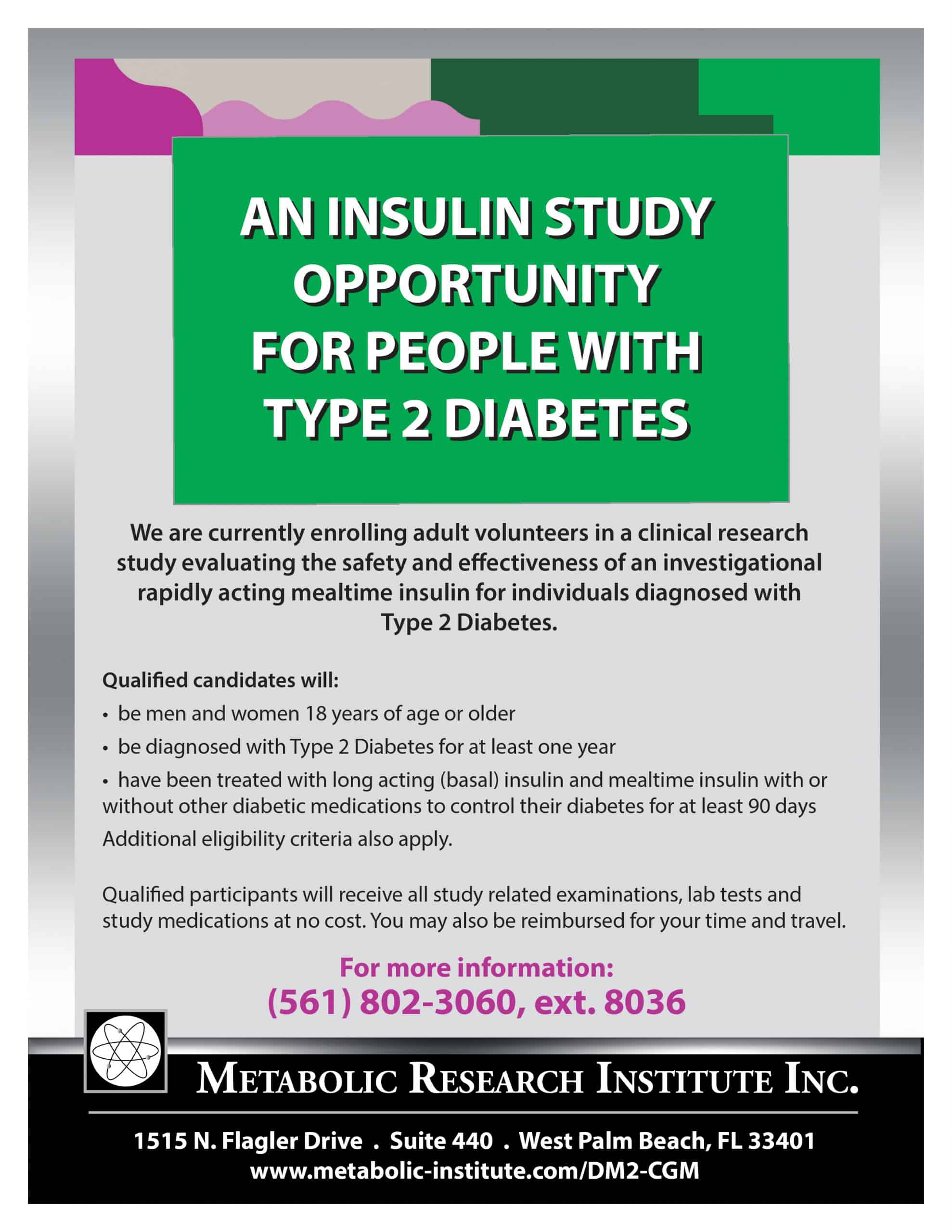 Type 2 Diabetes Clinical Study Flyer