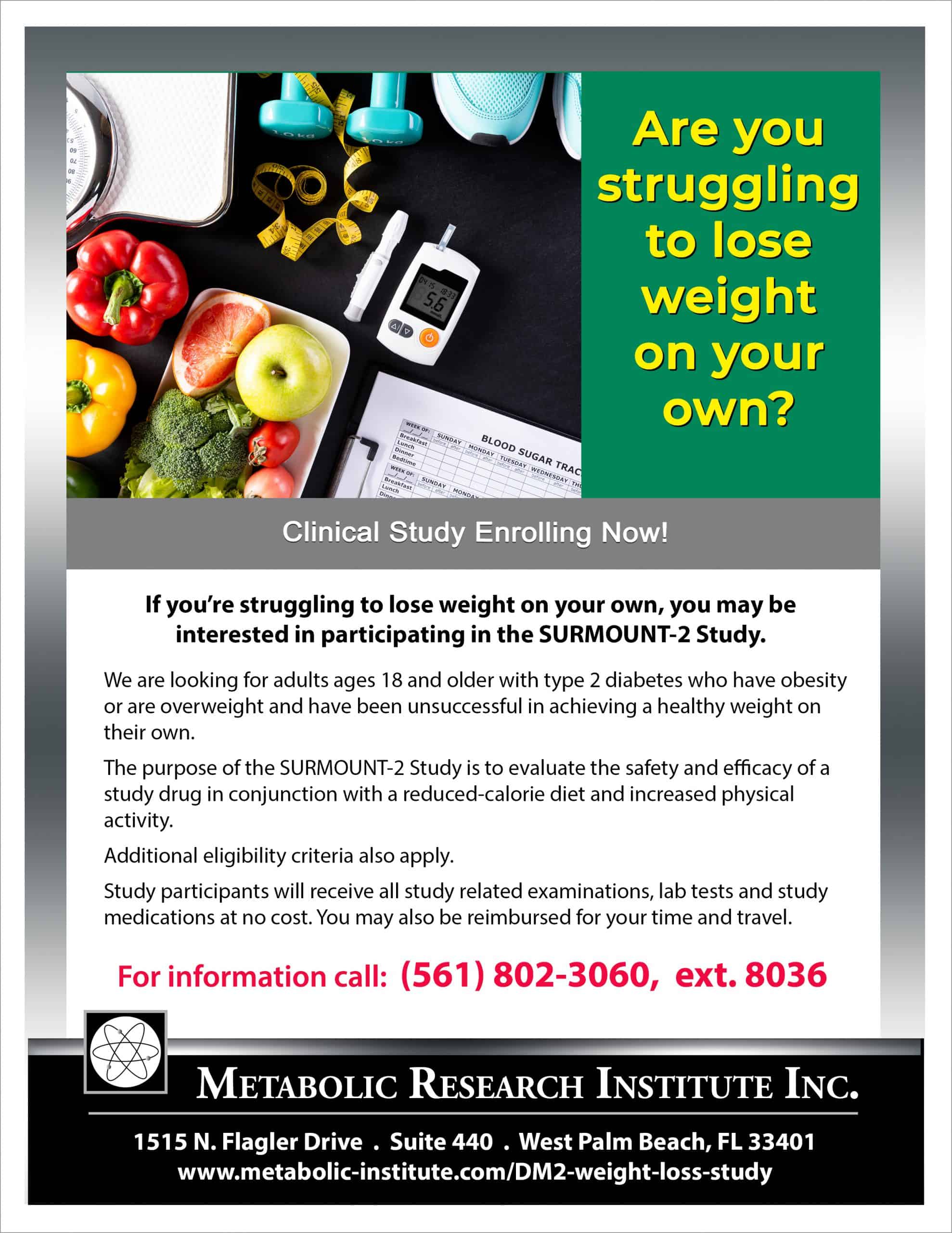 Type 2 Diabetes Weight Loss Study Flyer