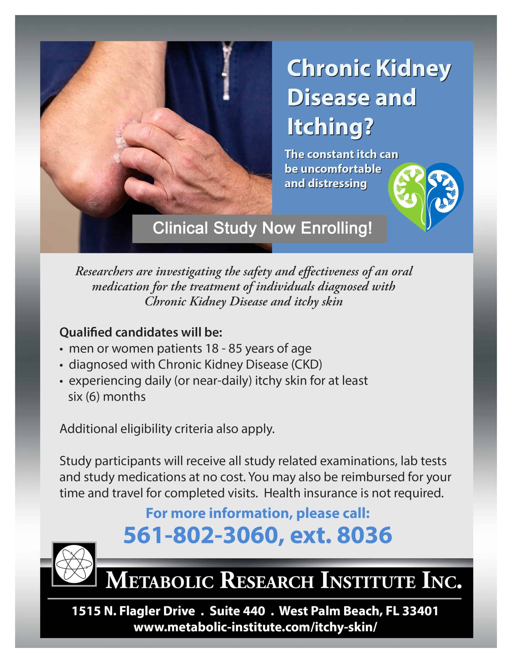 CKD and itchy skin clinical study flyer