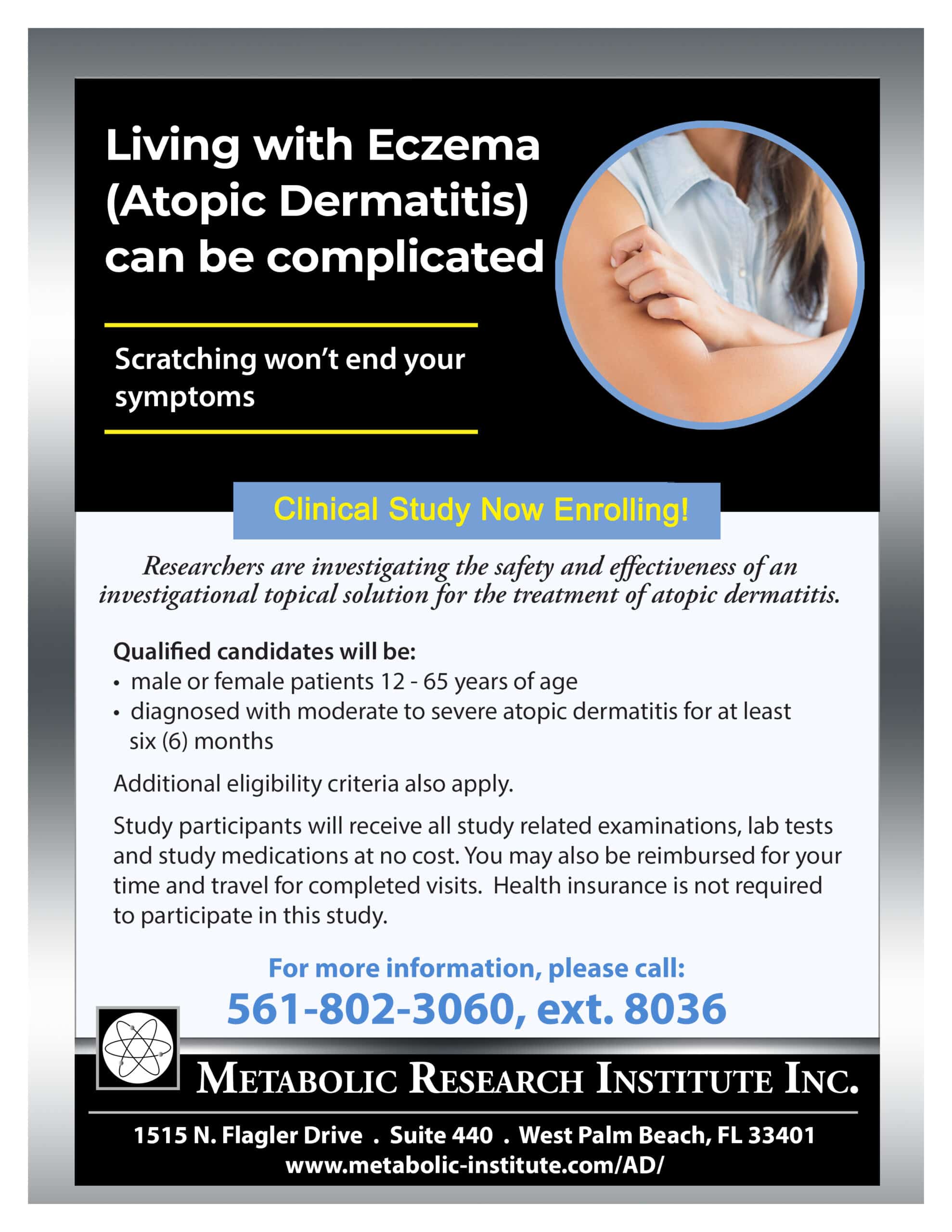 Eczema (Atopic Dermatitis) Clinical Study Flyer