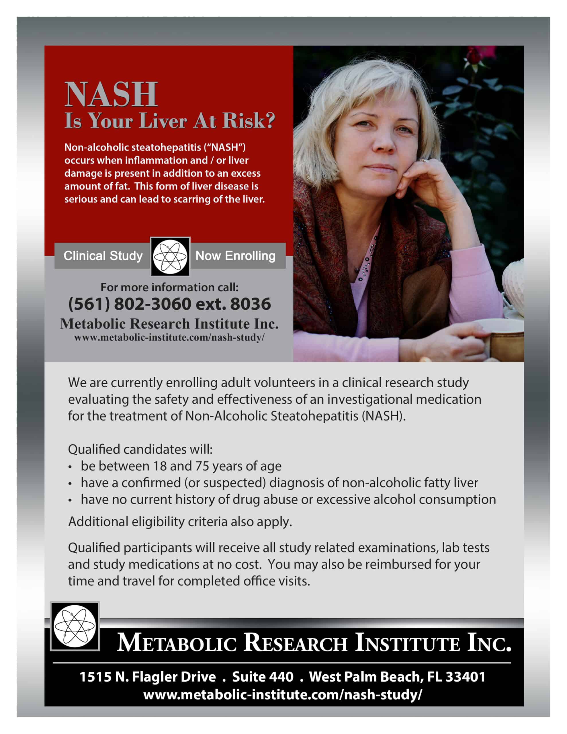 Clinical Research Study Flyer for NASH