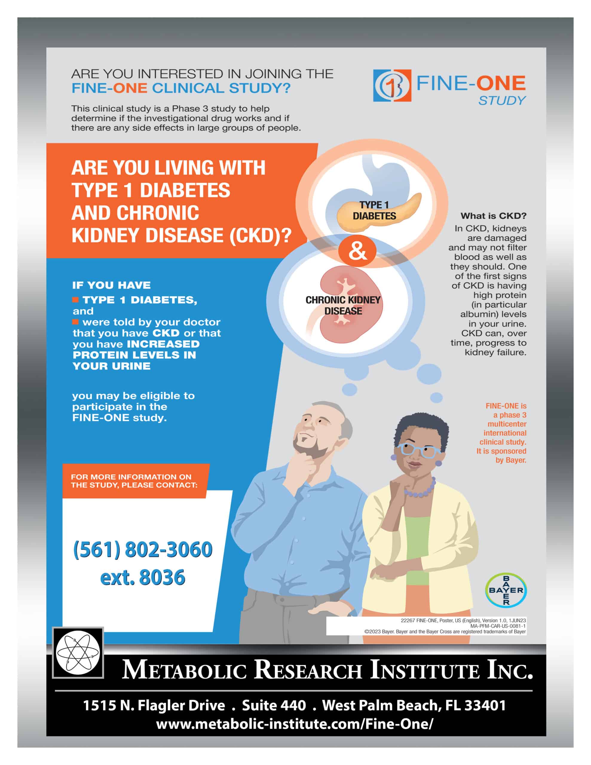 Type 1 DM with CKD study flyer