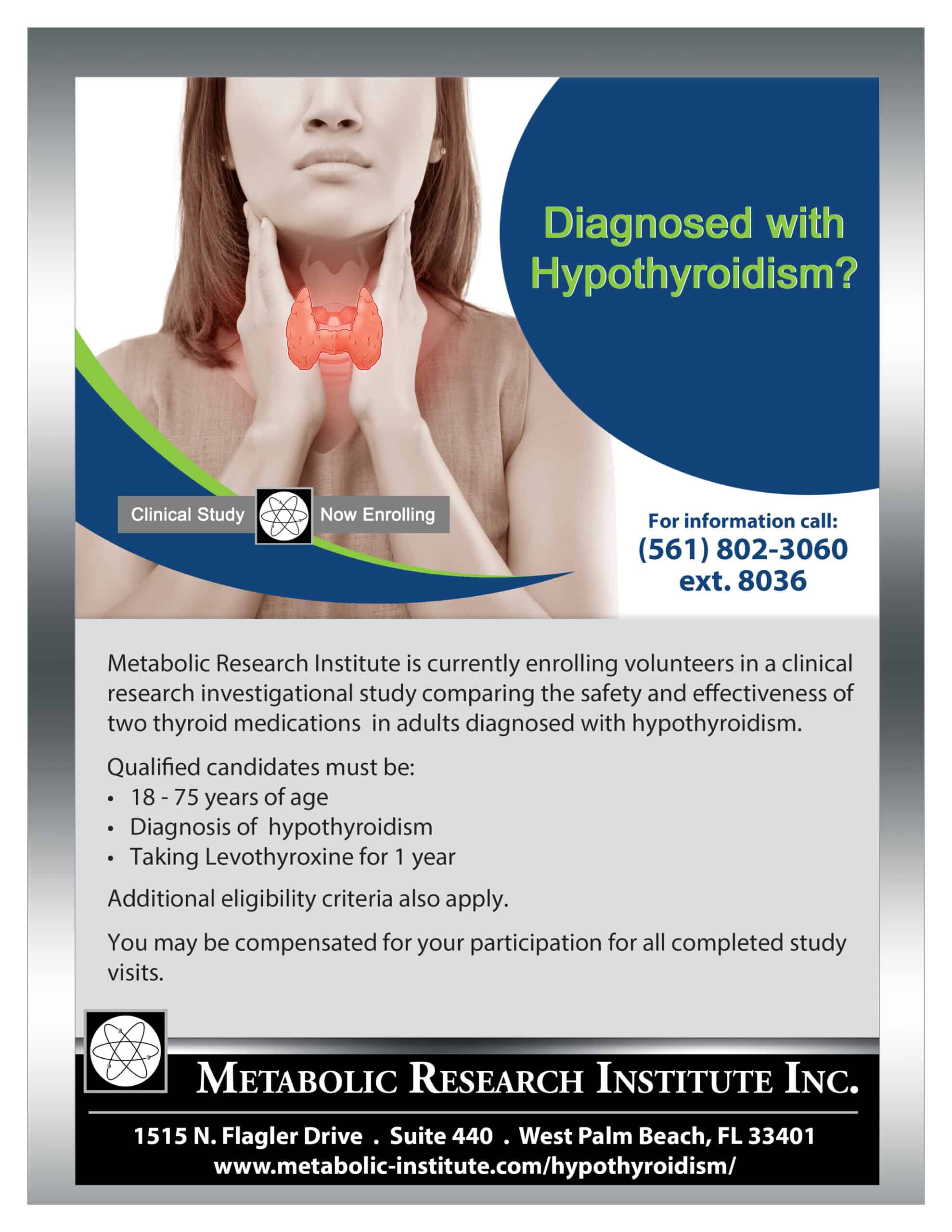 Clinical study flyer for Hypothyroidism