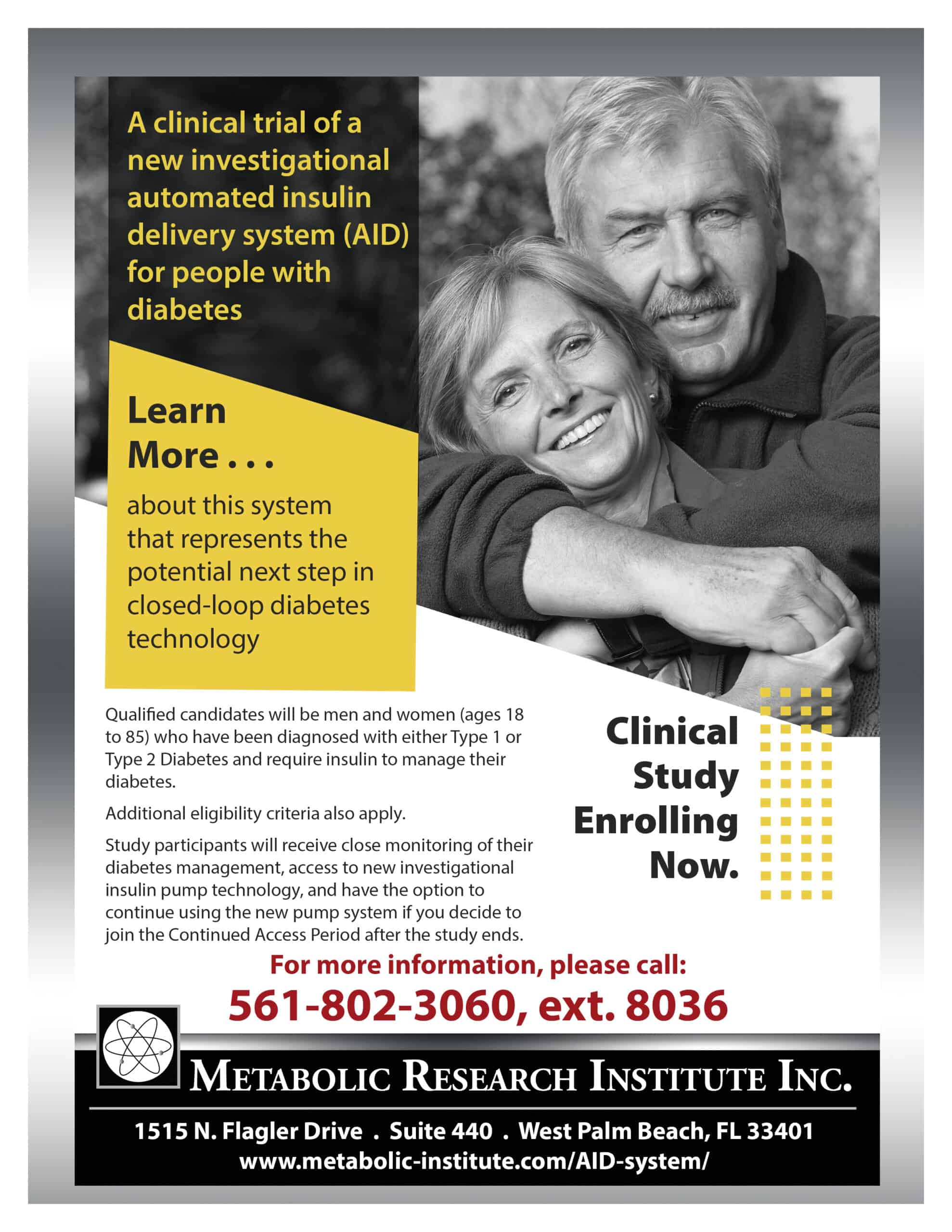 MRI-Medtronic-CIP351-Flyer-REV071526 A clinical trial of a new investigational automated<br />
insulin delivery system (AID) for people with diabetes